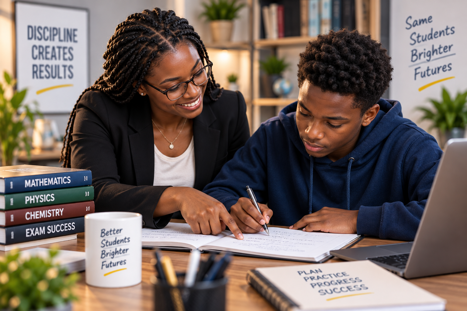 Tutor helping a student